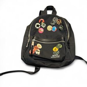 Marc Jacobs Black Backpack with Colorful Patches